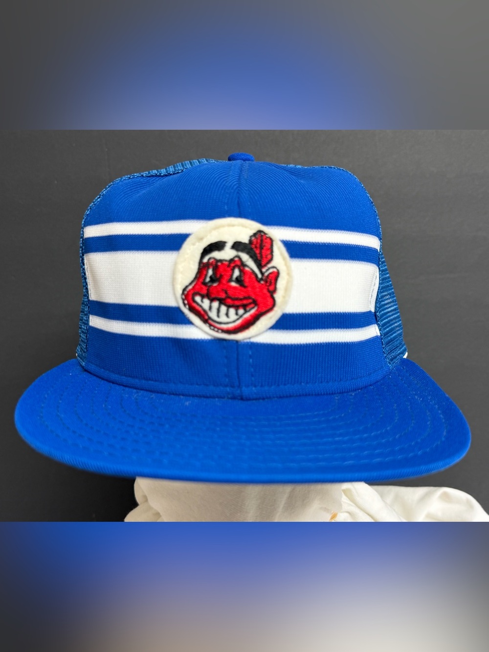NEW Vintage 80’s Cleveland Indians AJD Snapback Hat Chief Wahoo Lucky Stripes 🔥